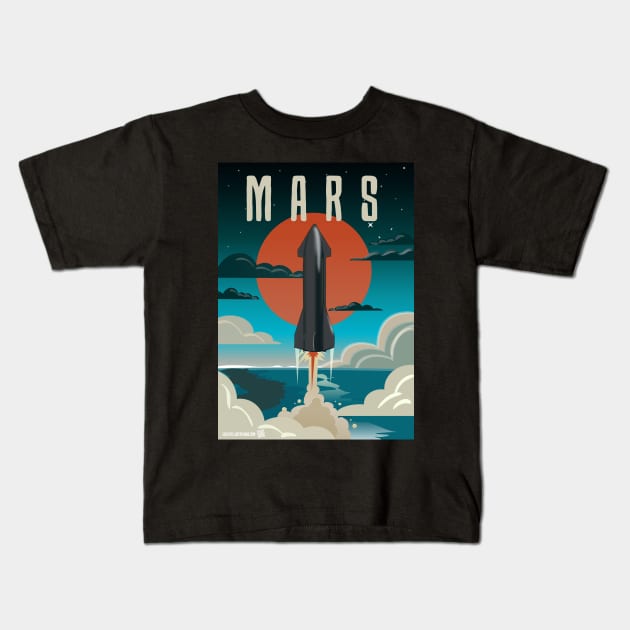 Starship to Mars and beyond Kids T-Shirt by eSeaty